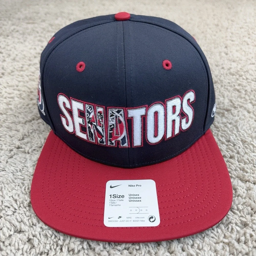 Washington Senators Hat Nike Cooperstown Collection Pro Snapback Navy Reto Patch